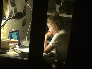www.sopornmovies.com shows spy cute teen with hidden cam masturbation after homework porn movie-> 